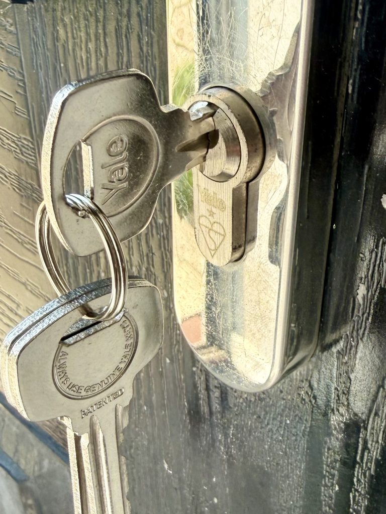 Yale euro cylinder lock detail composite door Cramlington locksmith Yale lock installation