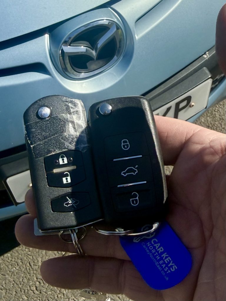 Spare car key Mazda Cramlington supplied and programmed on site by Locksmith Kev from £99